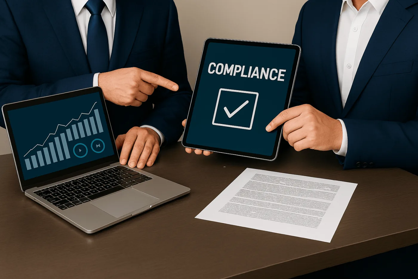 Empresario gestionando el Registro Nacional de Bases de Datos para cumplir con la protección de datos en Colombia.